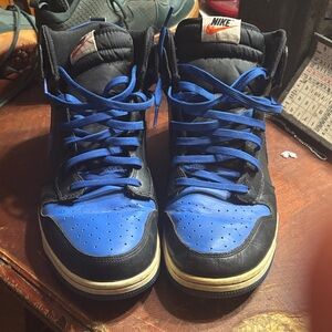 Nike Black and Blue High-Top Sneakers Nike dunk high CMFT sneakers size 12